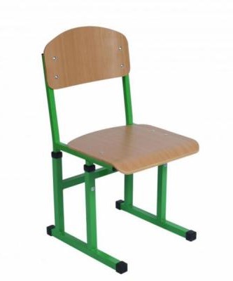 Полозковий учн. стілець 380х410-435х775-855 мм. рост.гр №4-6 , АНШАР ГРУП (190240HPL) - кв. труба, хім.стійке покриття HPL рег. глибини сидіння